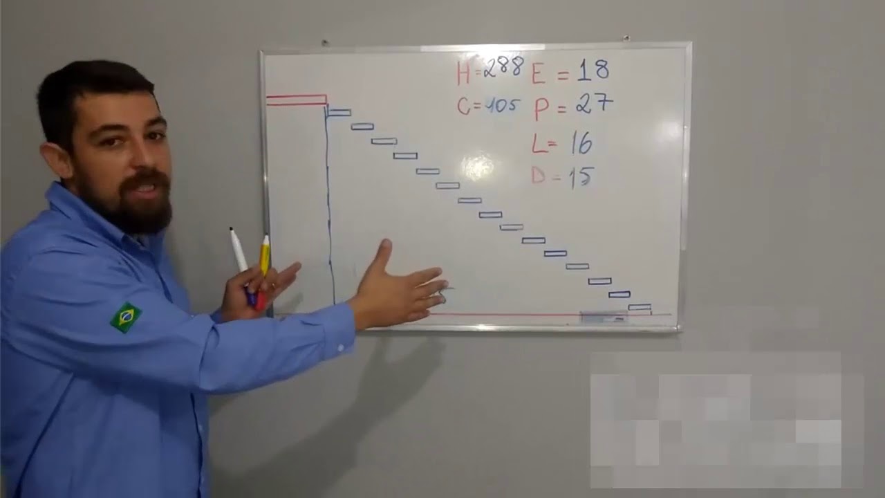 DIMENSIONAMENTO DE ESCADA RETA 1ª PARTE