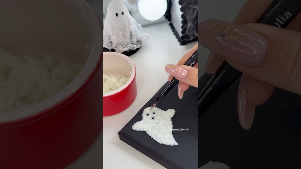 DIY Ghost Canvas that LITTERALLY GLOWS in the DARK 👻✨