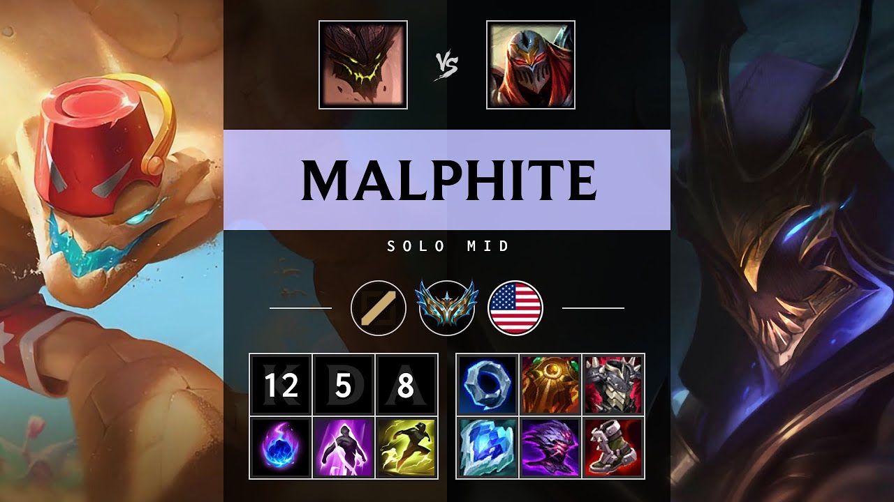 Malphite Mid vs Zed - NA Challenger Patch 25.19