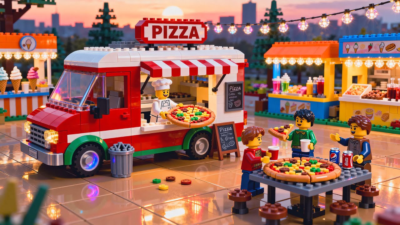 LEGO Pizza Truck Gone Chaos! • LEGO Stop Motion Cooking • Stop Motion Film