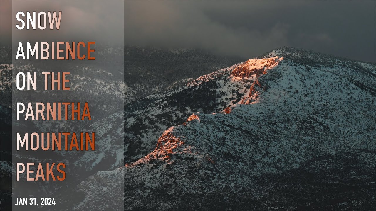 Snow Ambience on the peaks of Mount Parnitha || Athens GR|| 4K
