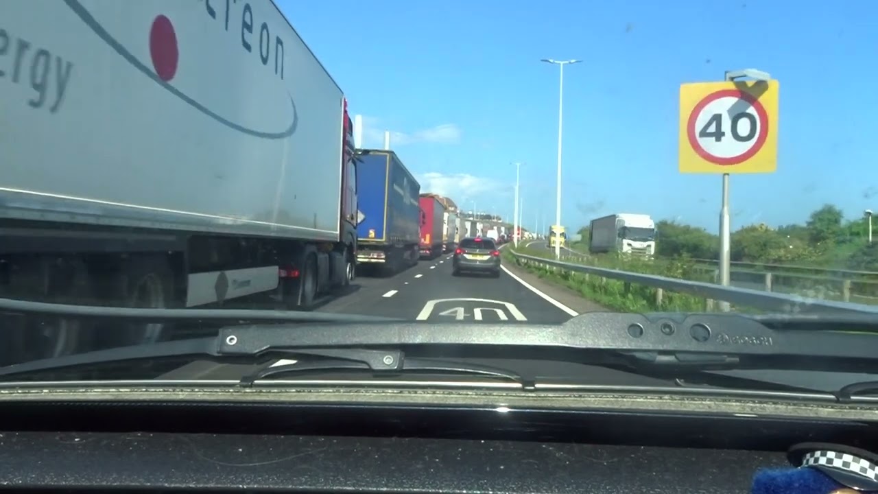 David's Video Drives:  Approaching Dover A20 & the lorries - 11th June, 2024