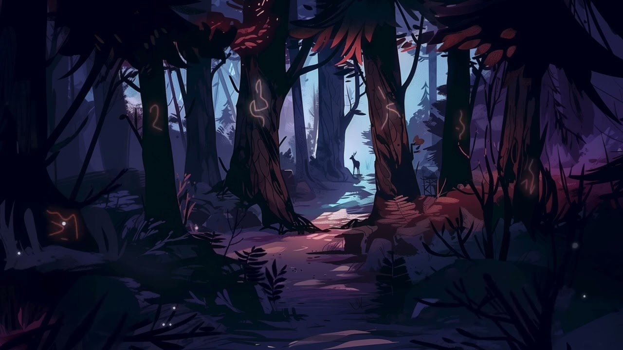 Mysterious fantasy music for Inspiration - Animated background I Dark forest