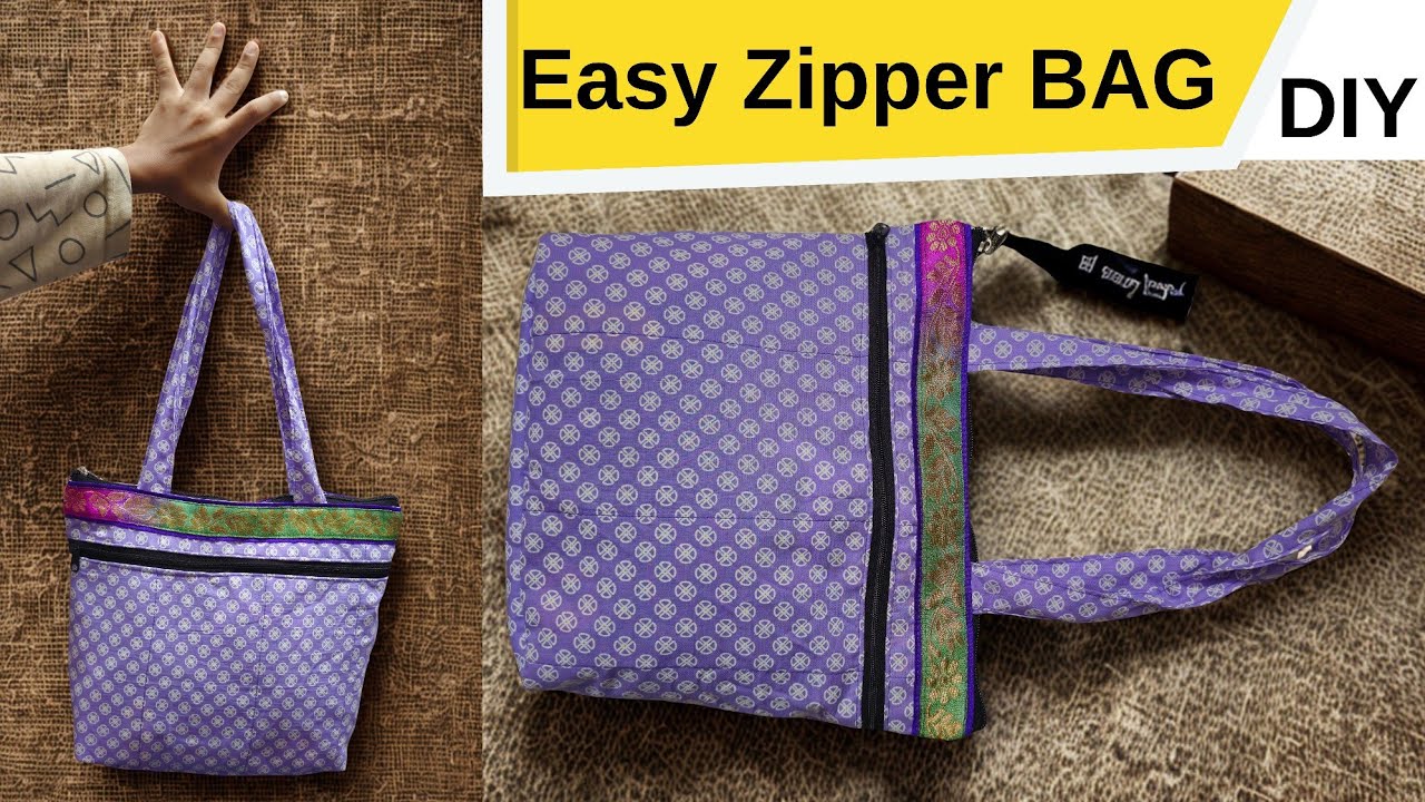 How To Make Zipper bag DIY! Easy New Trick 