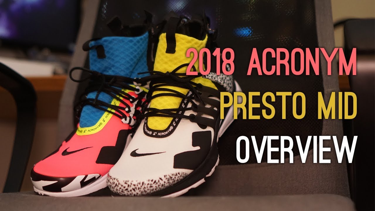 Acronym x Nike Air Presto Mid (Pink & Yellow) Overview