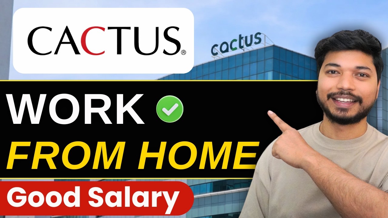 Work From Home 2026 | Remote Job for Freshers | Cactus | Apply Now