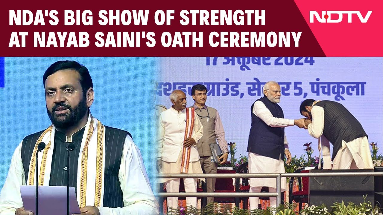 Nayab Saini CM | NDA's Big Show Of Strength At Nayab Saini's Oath Ceremony