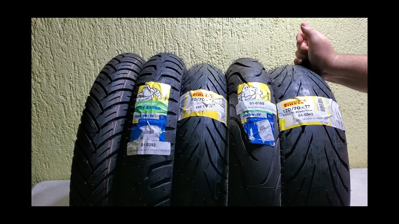 llanta  para moto 100/90-17 y 110/70-17 MRF vs Michelin city extra vs Pirelli Ángel city comparativa
