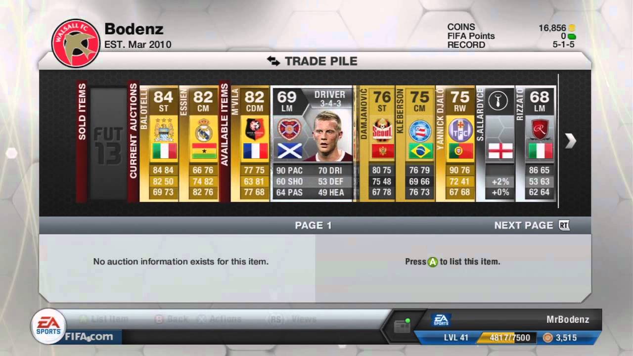 FIFA 13 Ultimate Team - Trading