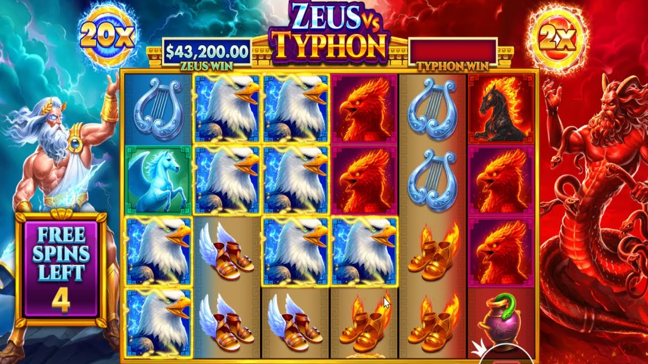 ZEUS VS TYPHON EPIC GAME BRAND NEW FIRST TIME LOOK BONUS BUY ONLINE CASINO SLOT HUGE WIN 