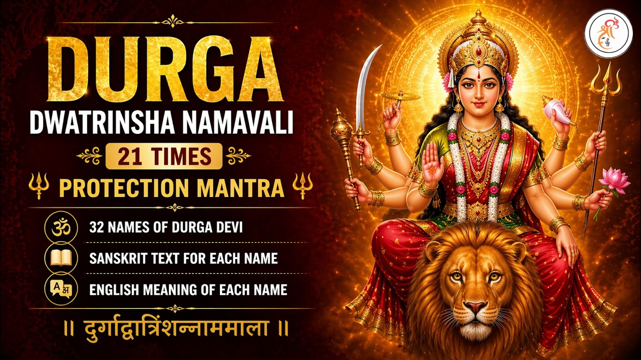 Durga 32 Names | Durga Dwatrinsha Namavali | 1 Hour Powerful Durga Mantra | Lyrics & Meaning