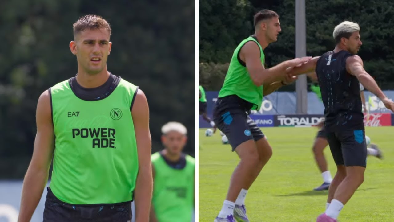 Napoli, LUCCA SCALPITA 🦵💙 Guardate che grinta già nel primo allenamento!