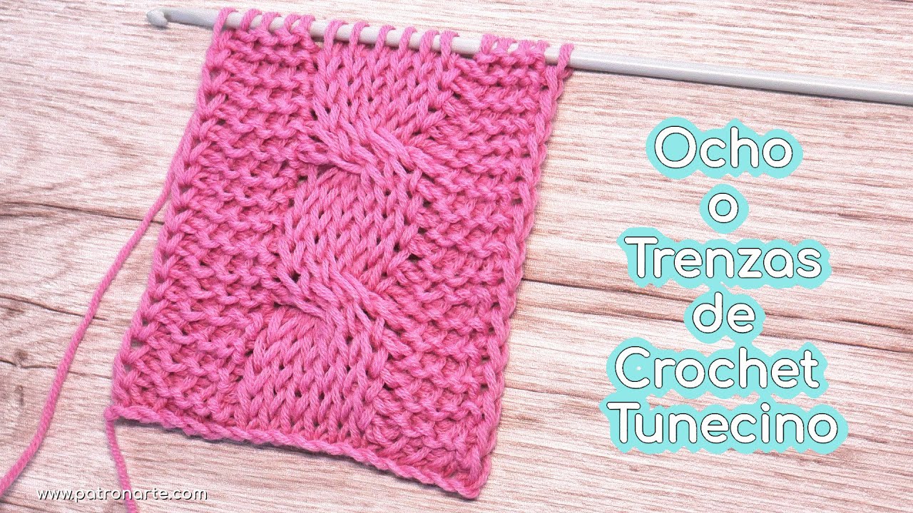 Cómo Tejer Ochos o Trenzas de Crochet Tunecino Paso a Paso