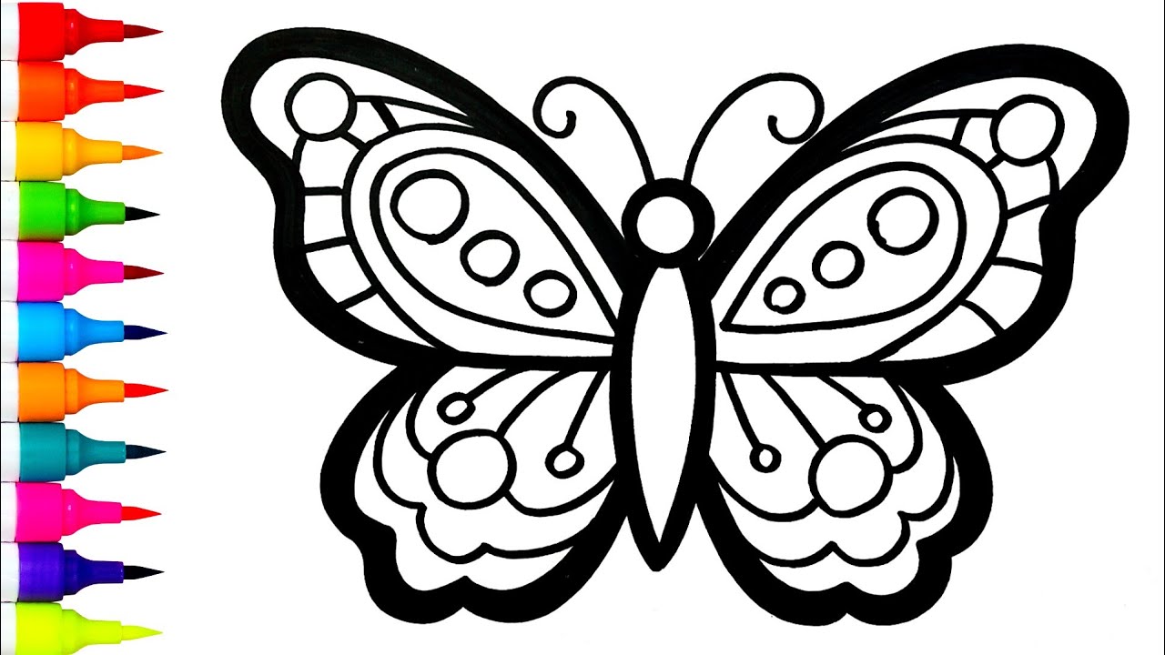 Рисунок бабочки-монарха шаг за шагом 🦋 | Простой урок по созданию контурного рисунка