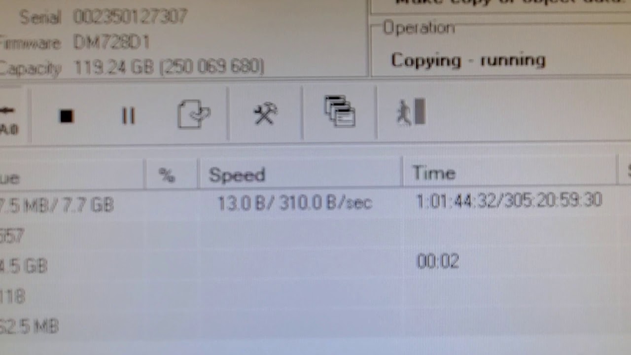 Imaging speeds with PC3000 Data Extractor