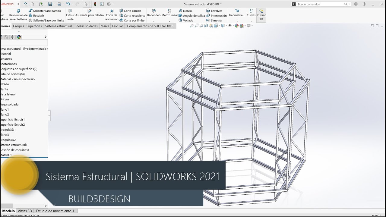 Sistema Estructural Solidworks 2021 tutorial español