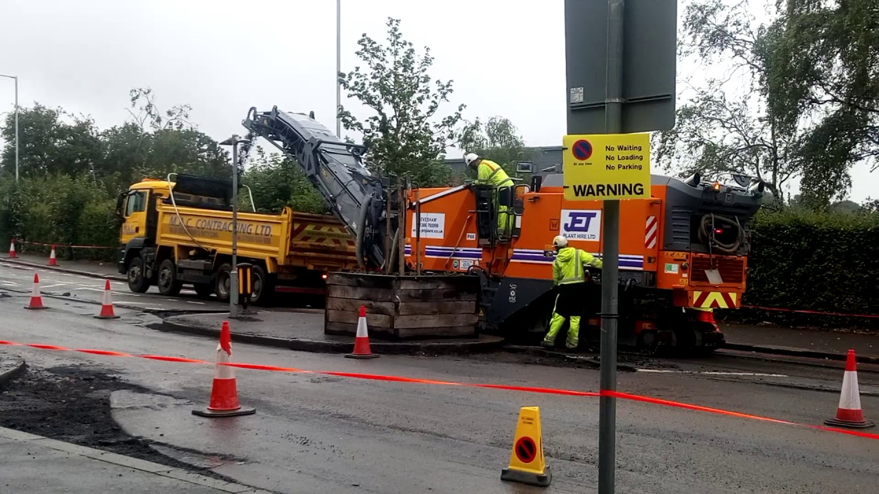 Road Construction...destroy and pitch wokingham road in England