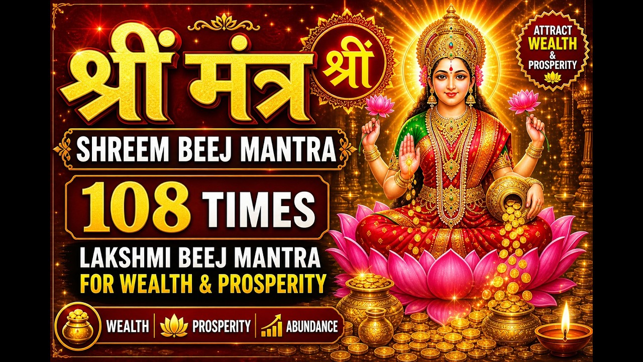 Shreem Beej Mantra 108 Times |श्रीं मंत्र | Lakshmi Beej Mantra for Wealth & Prosperity