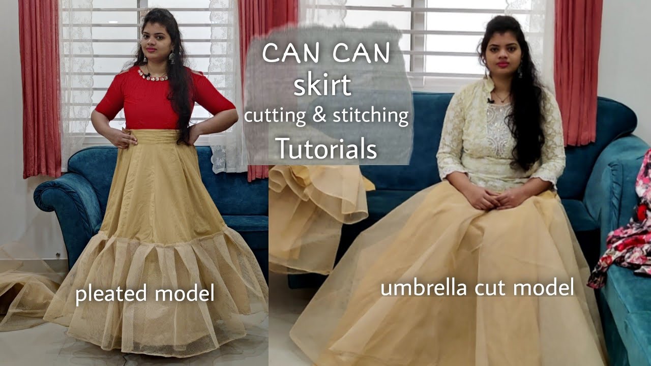 2 types of can can Skirt cutting & stitching tutorials