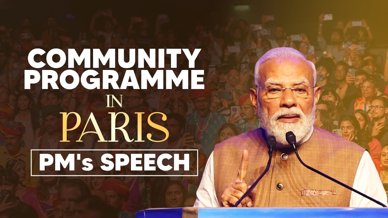 PM Modi addresses a community programme in Paris