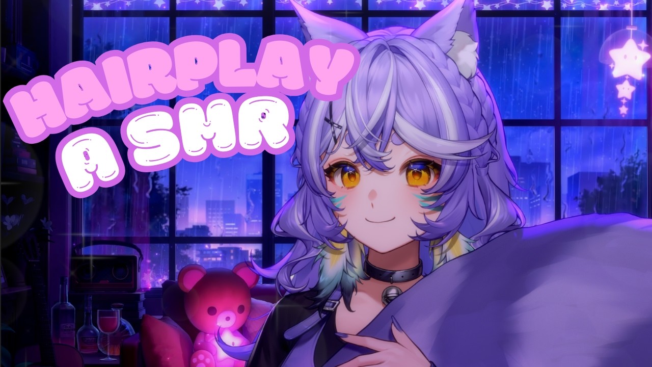 【3DIO ASMR】Cat Girl Plays With Your Hair To Help You Sleep On a Rainy Night