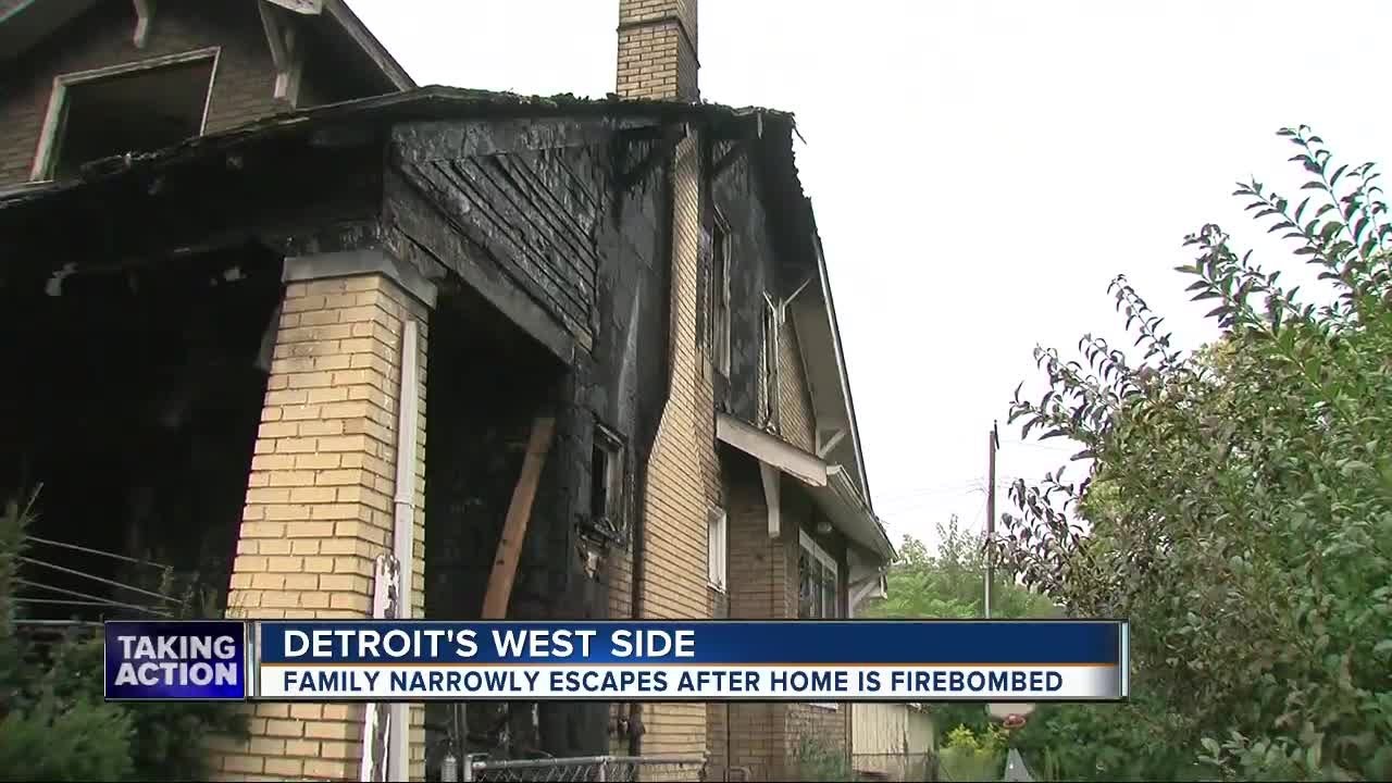 Home with six kids inside firebombed on Detroit's west side