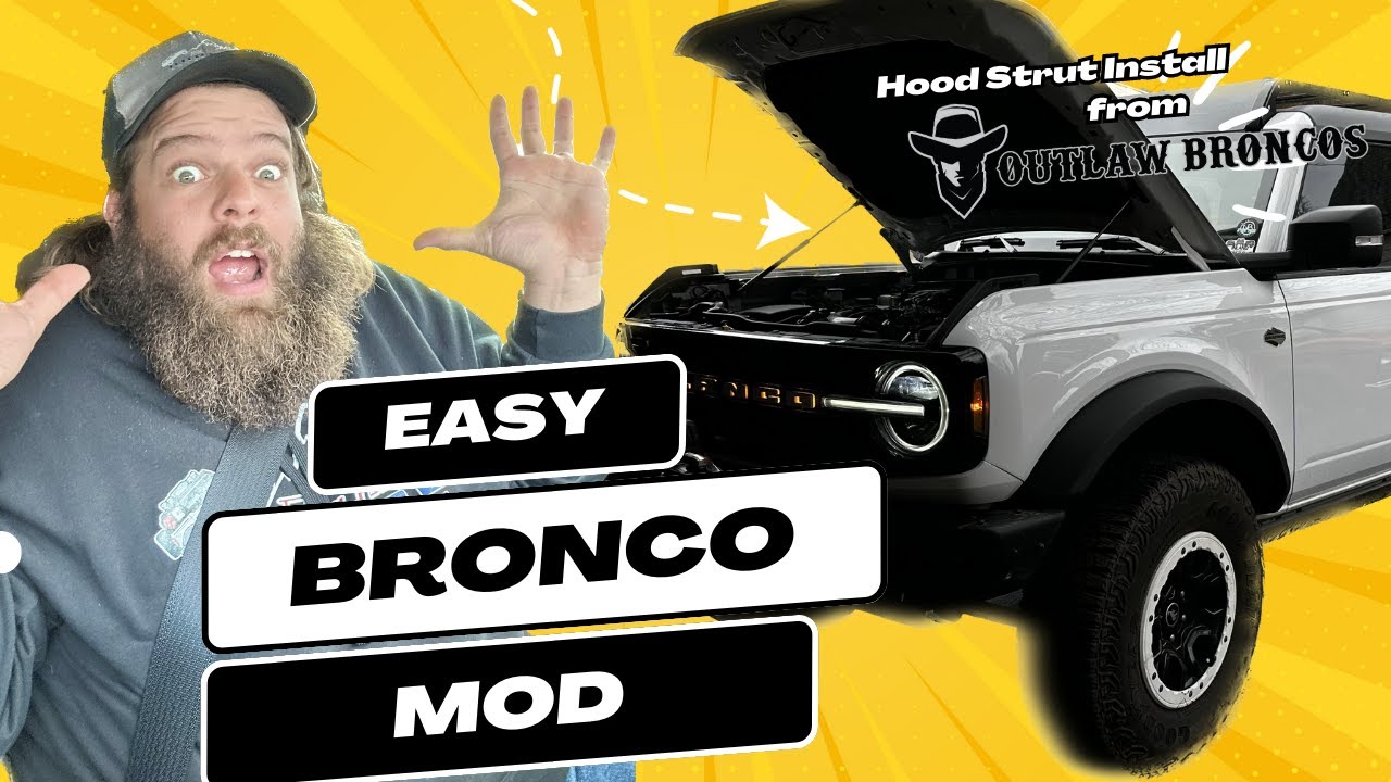 NEW MOD INSTALL! Outlaw Brand Hood Struts on our 2022 Ford Bronco!