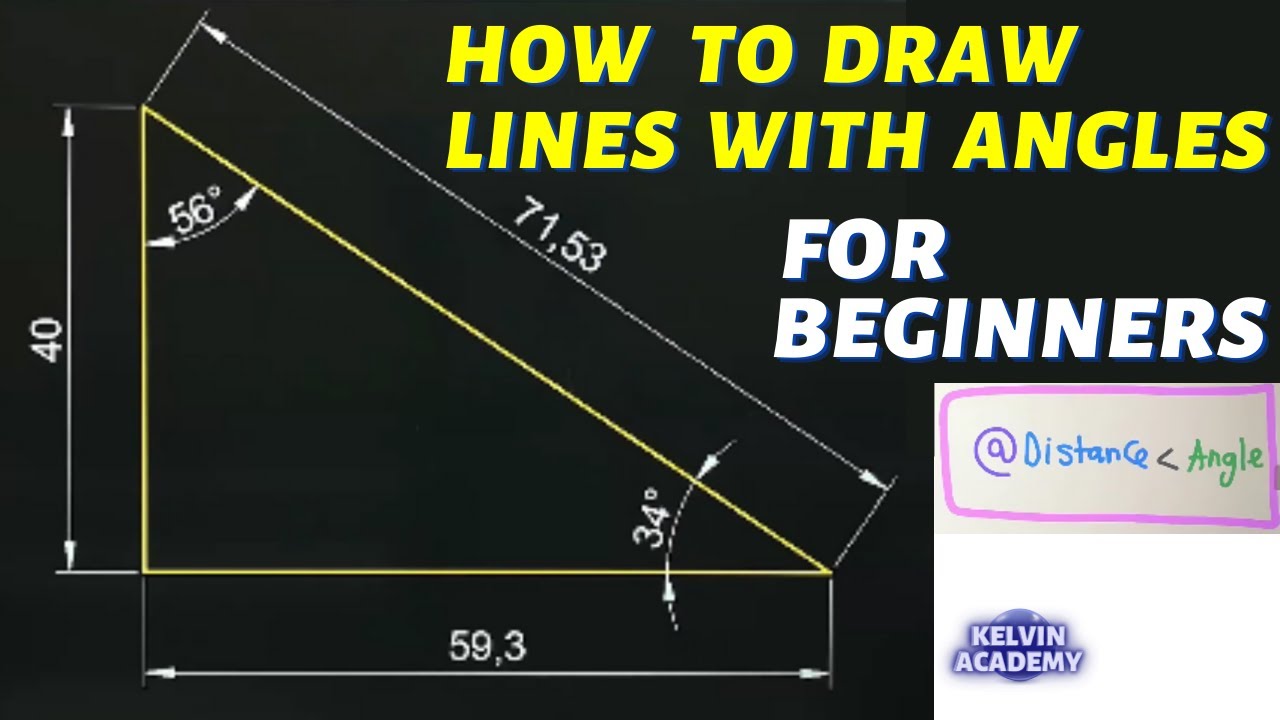How to Draw Line with Angle (Triangular Shape) in AutoCAD (Step by Step Drawing) For Beginners