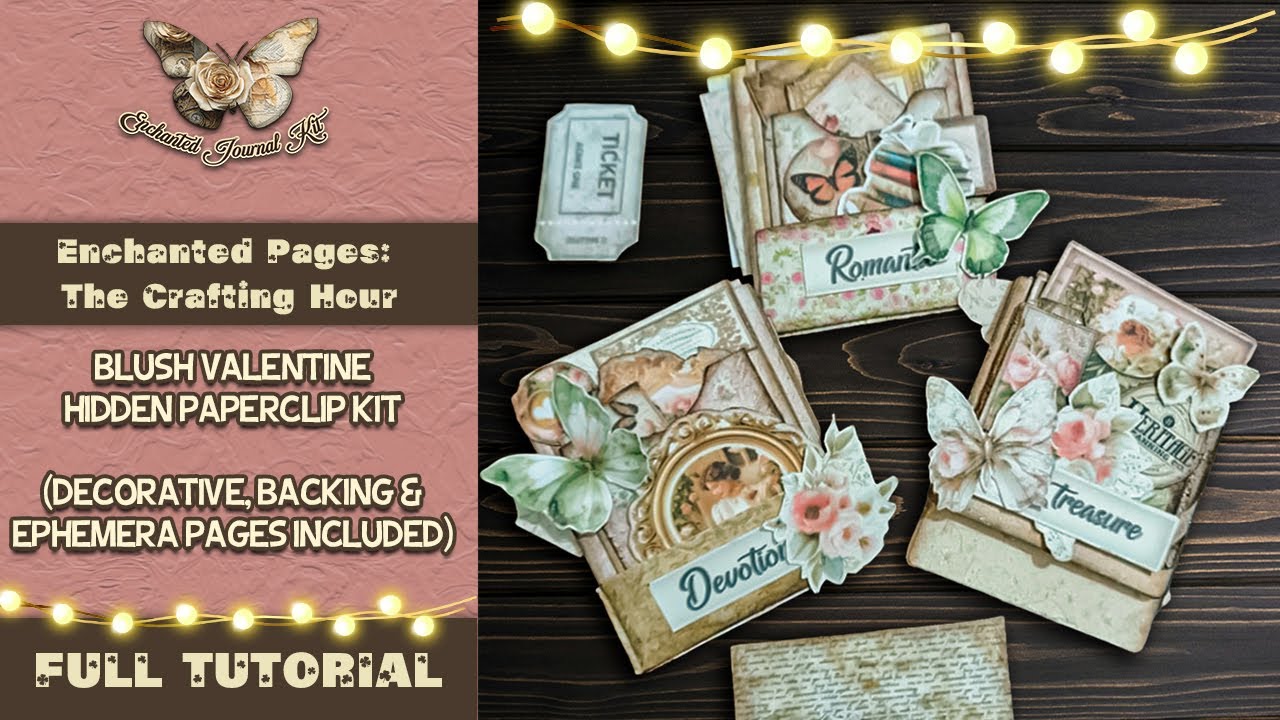 Hidden Paperclip Junk Journal Tutorial | Blush Valentine Vintage Clips, Pockets (Beginner Friendly)