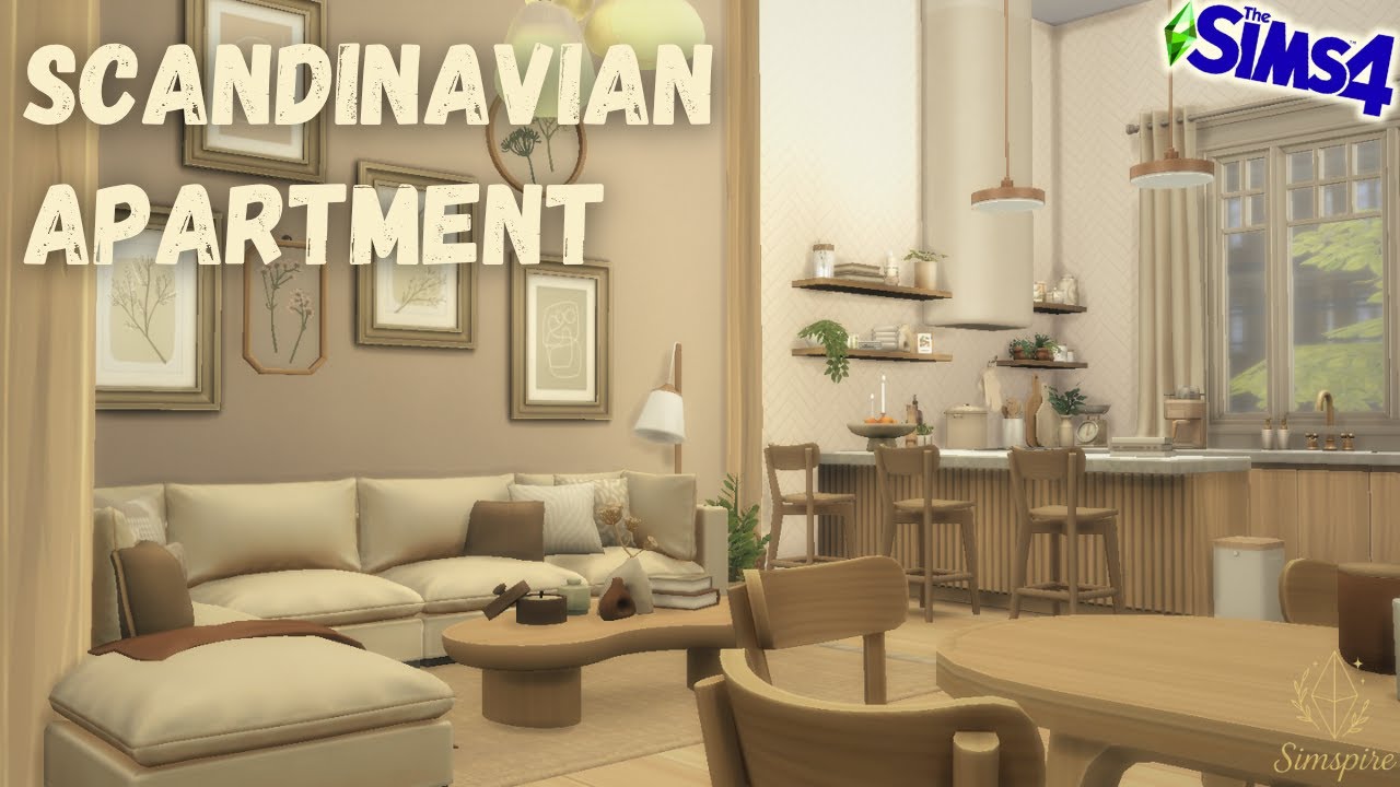 Scandinavian city apartment 🌿🕯️ │Sims 4 speedbuild