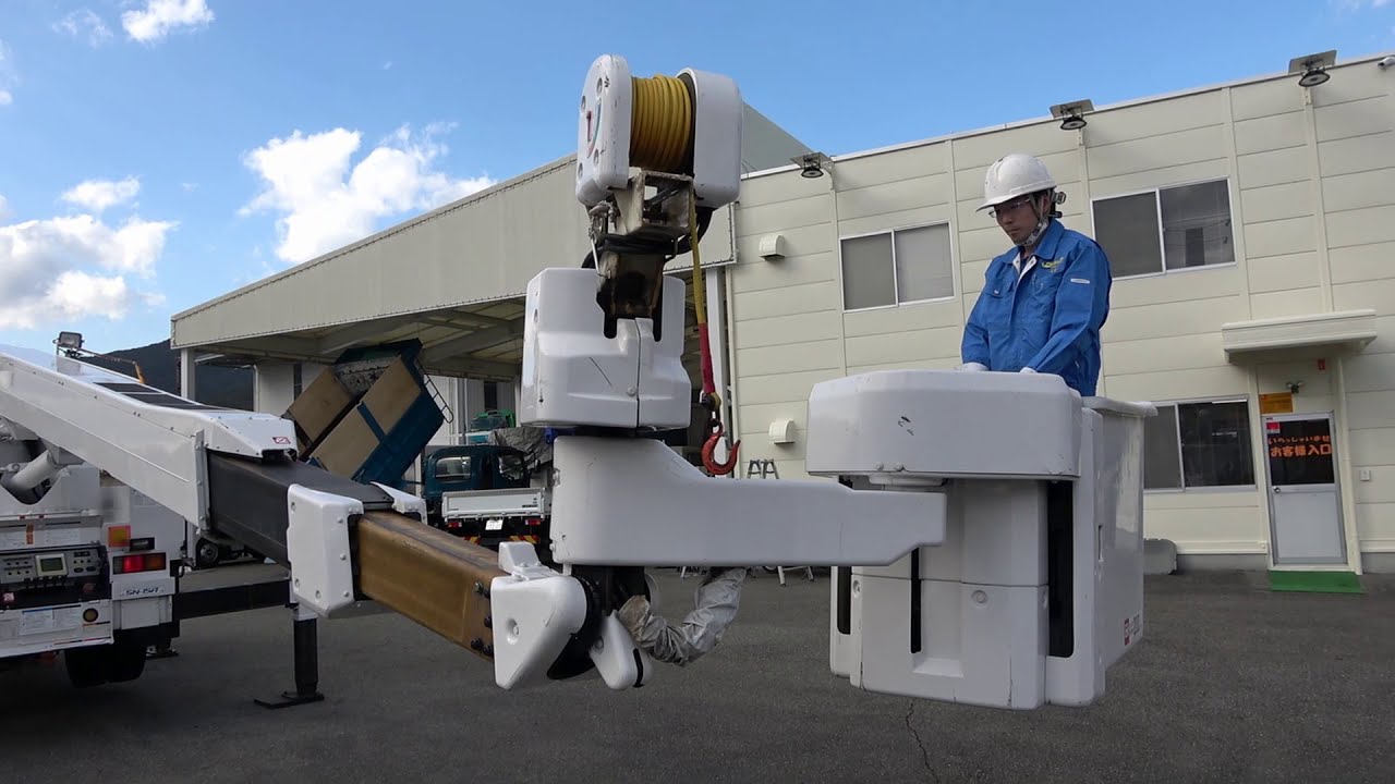 作業床高14.6m 高所作業車 電工仕様  先端屈折アーム 昇降式バケット 三菱ふそう キャンター