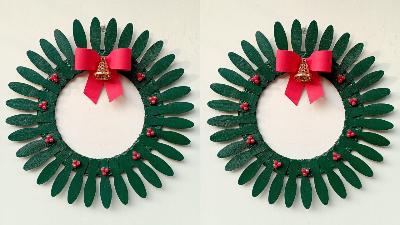 DIY Christmas Wreath | Christmas Home Decorations | Ice Cream Stick Craft