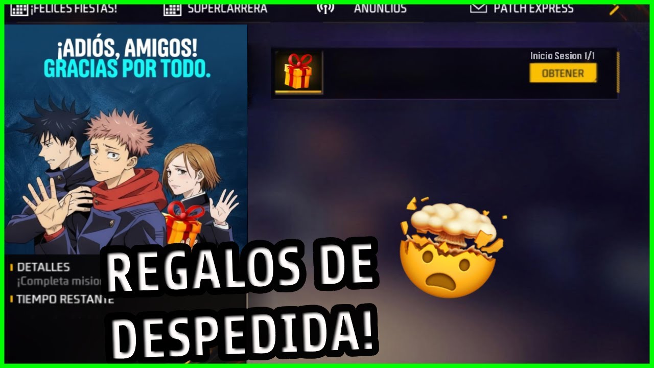 🎁 DESPEDIDA ÉPICA! ESTOS SON LOS REGALOS FINALES DE FREE FIRE x JUJUTSU KAISEN FF latam