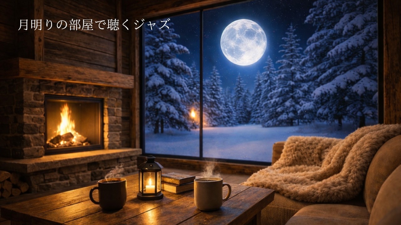 【夜に聴くBGM】月明かりと暖炉に包まれる、ジャズ｜作業・リラックス・就寝前に９０分