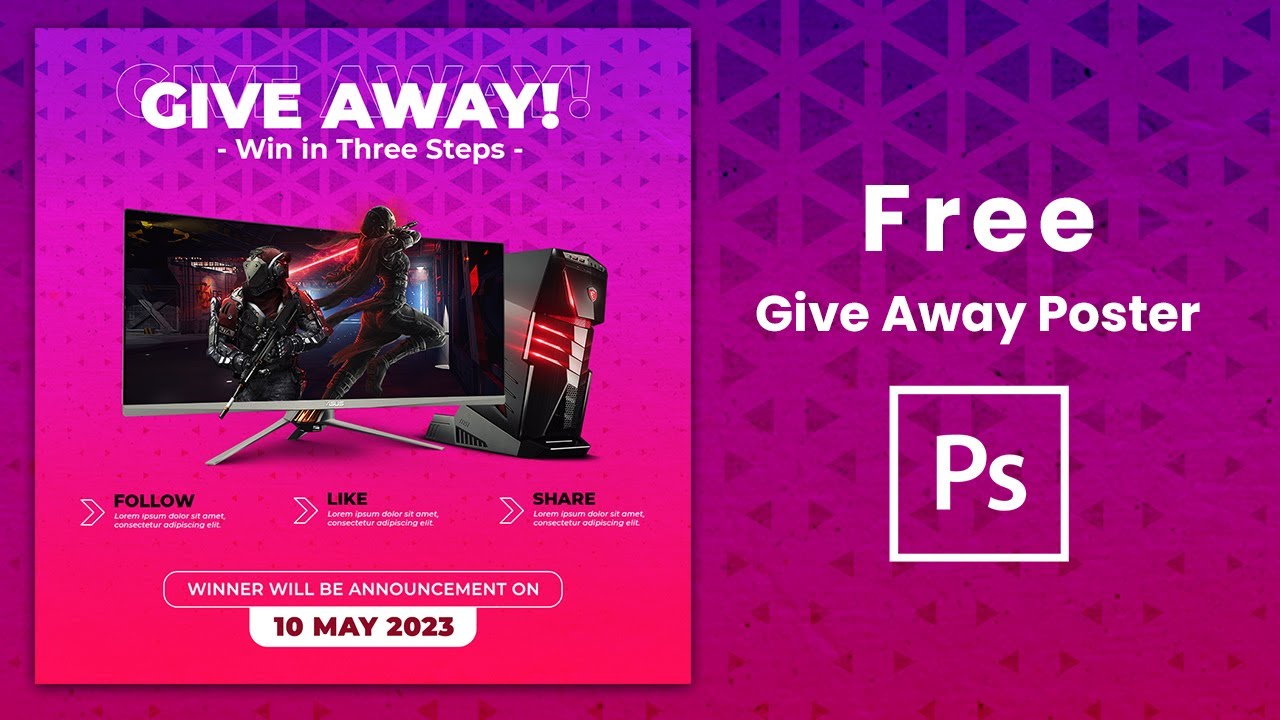Giveaway Product Free Poster Design PSD Template
