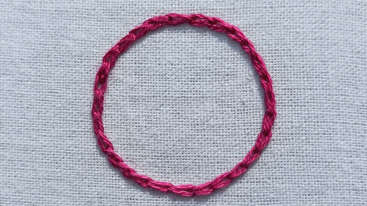 Circle Hand Embroidery With Chain Stitch#shorts #handembroidery for beginners#easy tricks