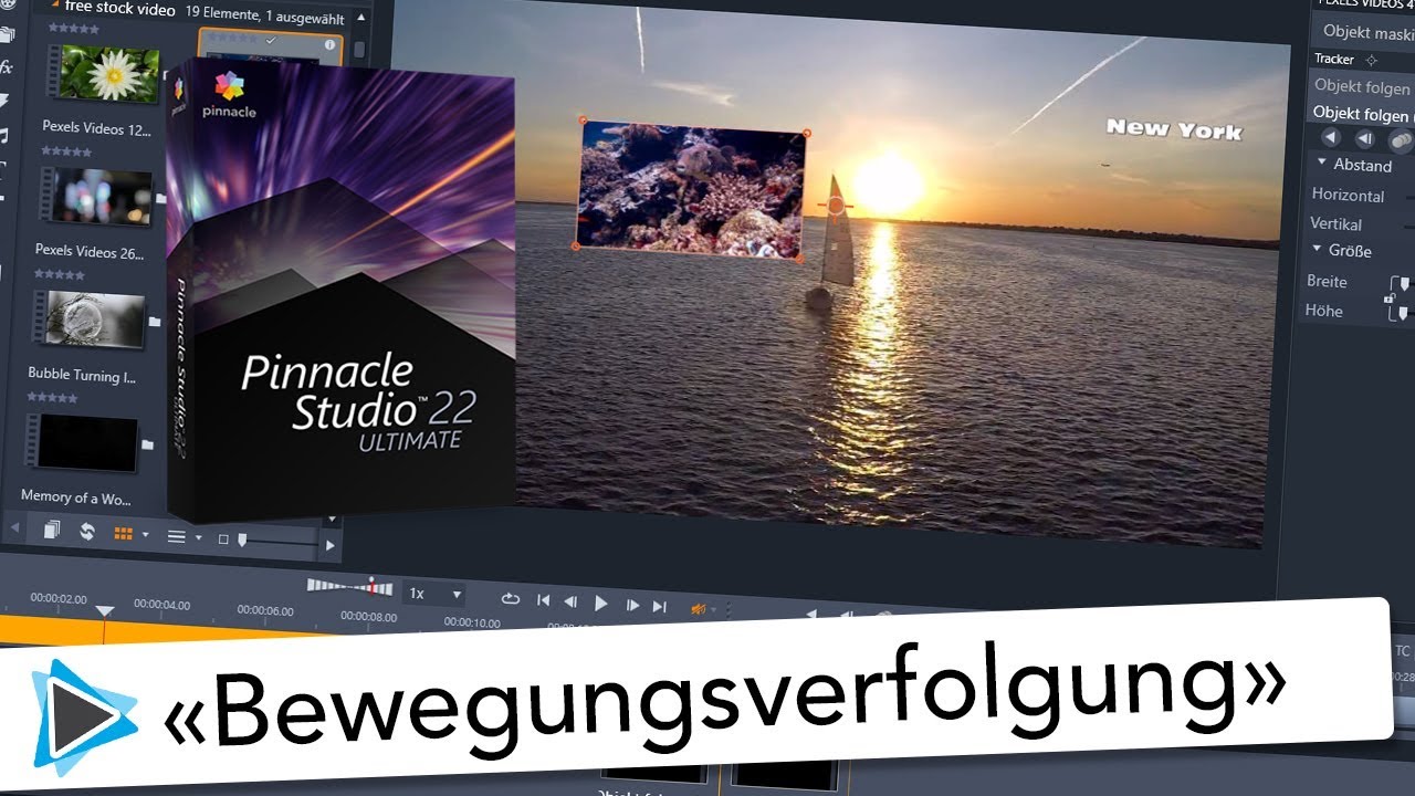 Bewegungsverfolgung und Motion Tracking mit Pinnacle Studio 22 Ultimate Deutsch Video Tutorial