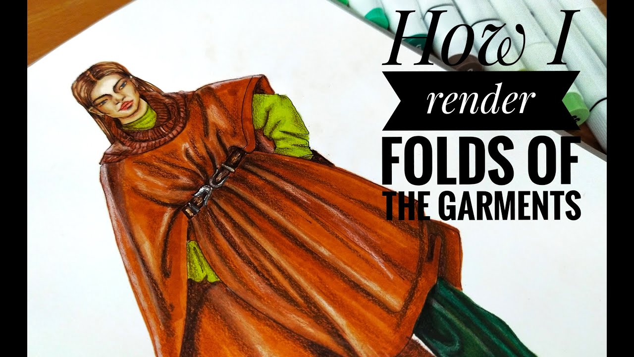 HOW I RENDER FOLDS OF THE GARMENTS / Fashion Illustration