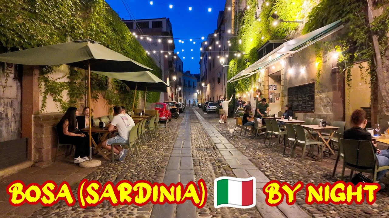 🌙 NIGHTWALK durch Bosa – Sardiniens verwunschene Gassen bei Nacht entdecken  | 4K