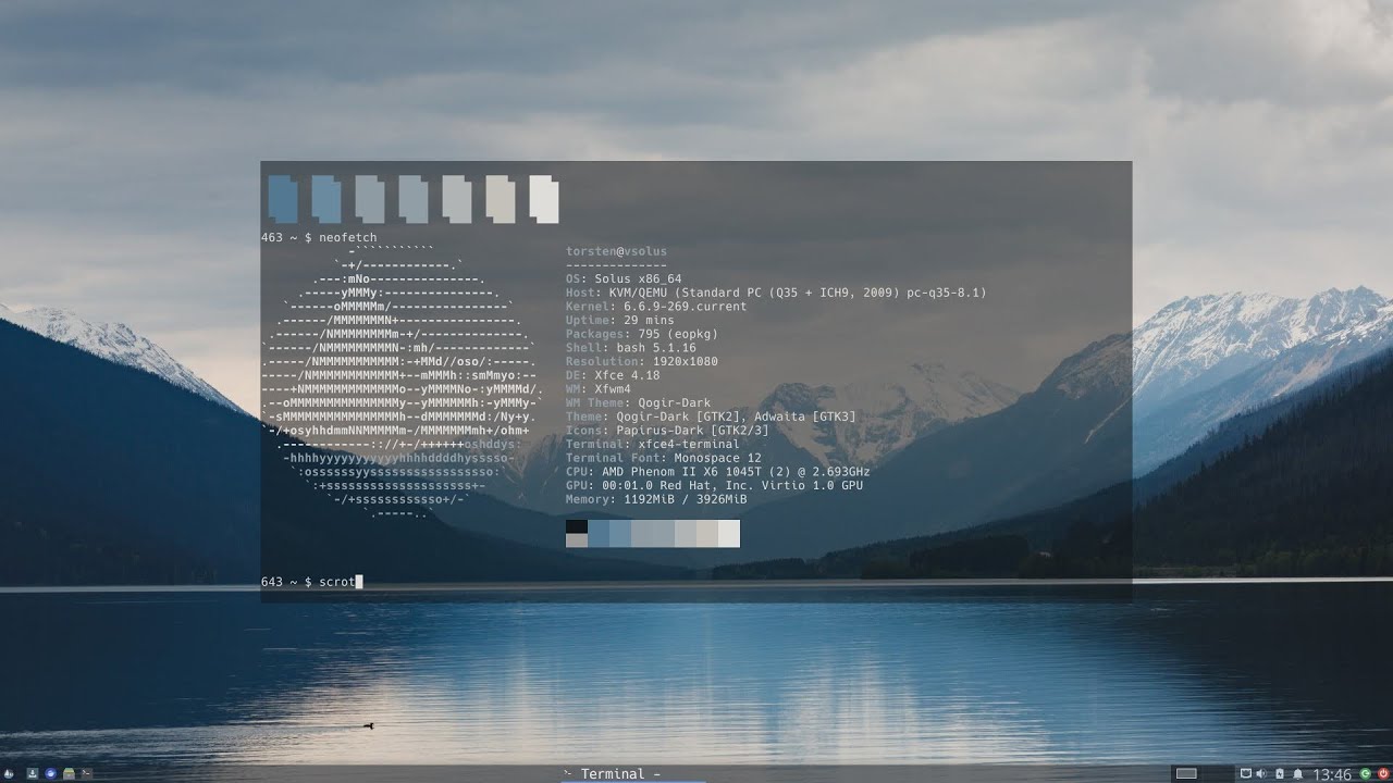 Solus 4.5 Xfce BETA quick install in a vm and customization :: no audio :: german