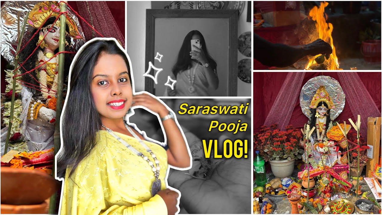 Saraswati Pooja 2026 Vlog 🌼| I Made Saraswati Mata Idol for the First Time