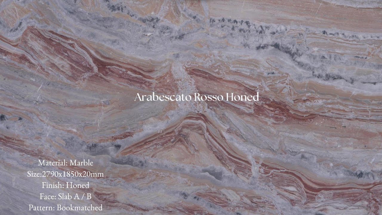 Arabescato Rosso Honed - Deep. Dramatic. Definitive.