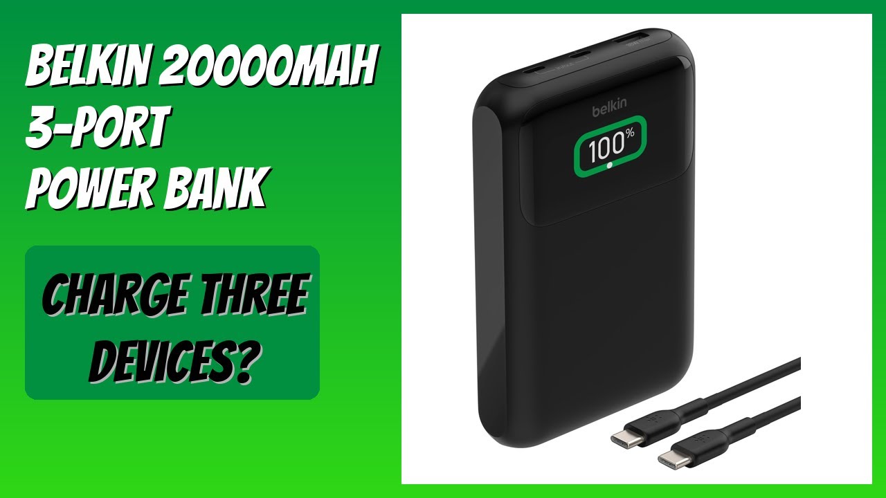 REVIEW (2026): Belkin 20000mAh 3-Port Power Bank. Features