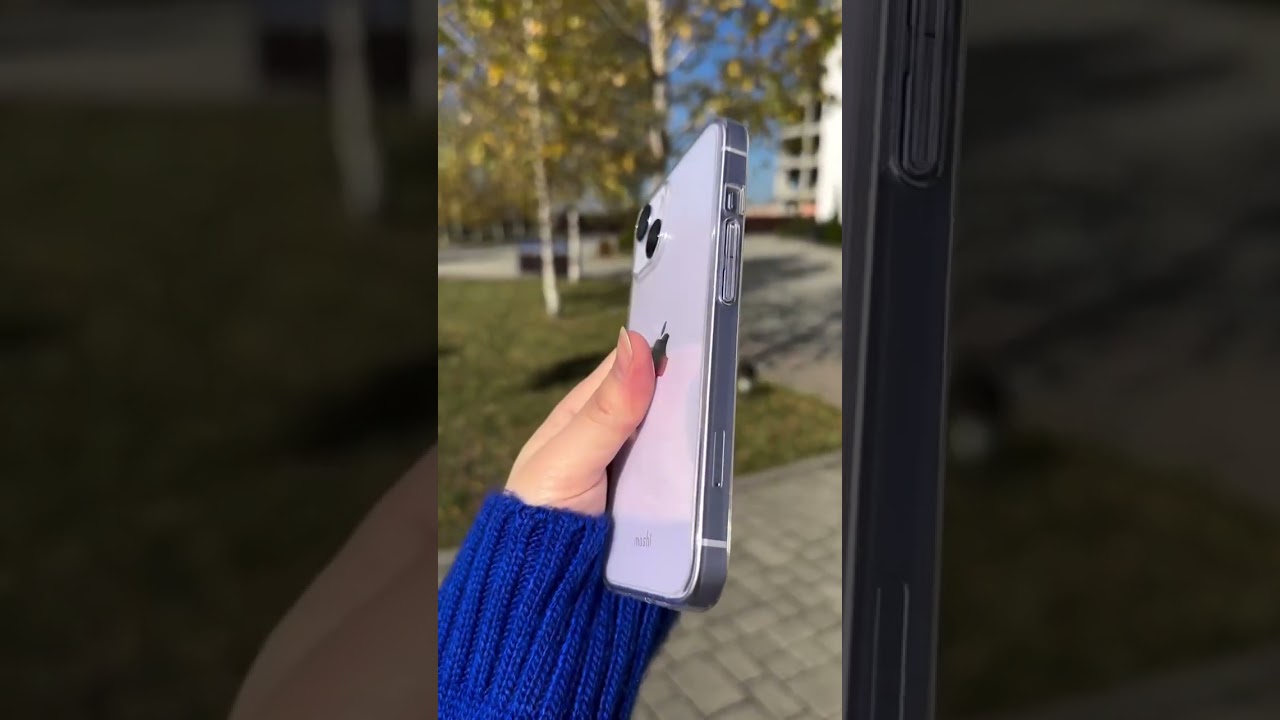 Прозрасный чехол который не темнеет: Moshi Glaze XT для iPhone 14.