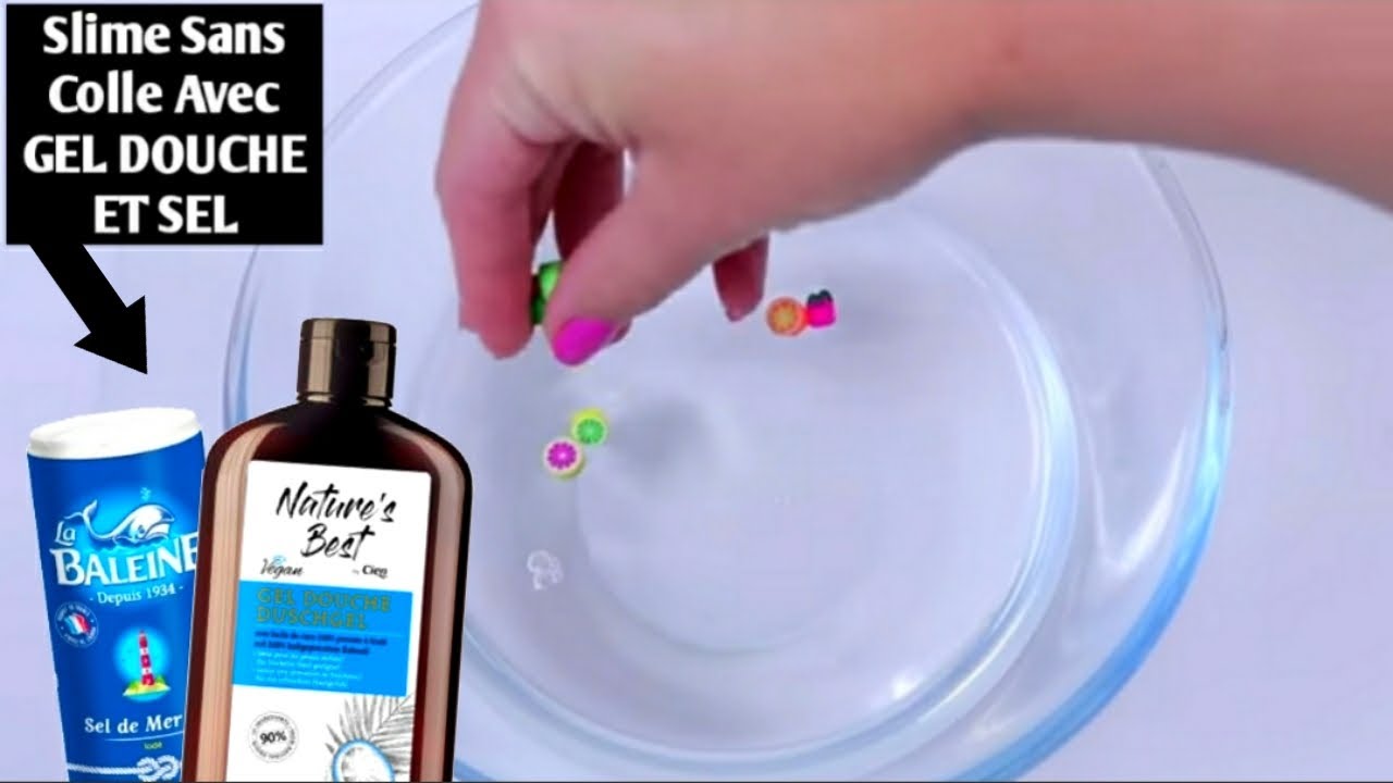 NOUVEAU SLIME SANS COLLE AVEC GEL DOUCHE ET SEL ( SLIME TEST )
