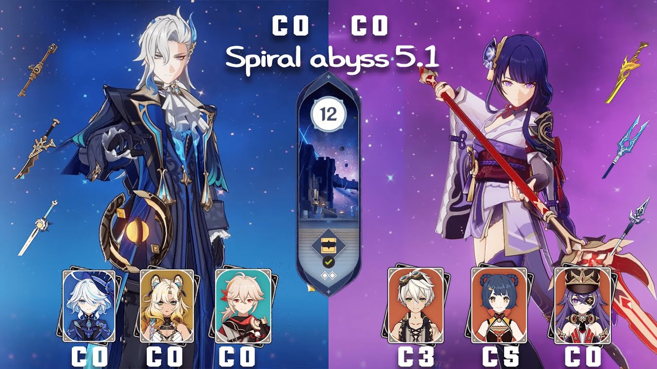New Spiral Abyss 5.1 | F2P C0 Neuvilette Xilonen Hypercarry, and C0 Raiden Overload - Genshin Impact