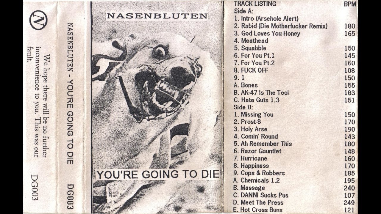 Nasenbluten - DG003 - You're Going To Die (1993) - 16 Razor Gauntlet