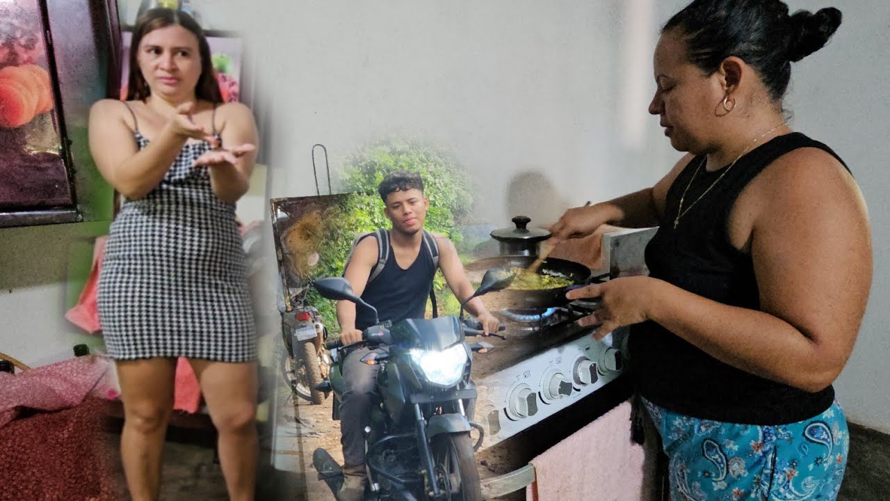 Yensi abla del papá de milton preparando ejotes con huevo 