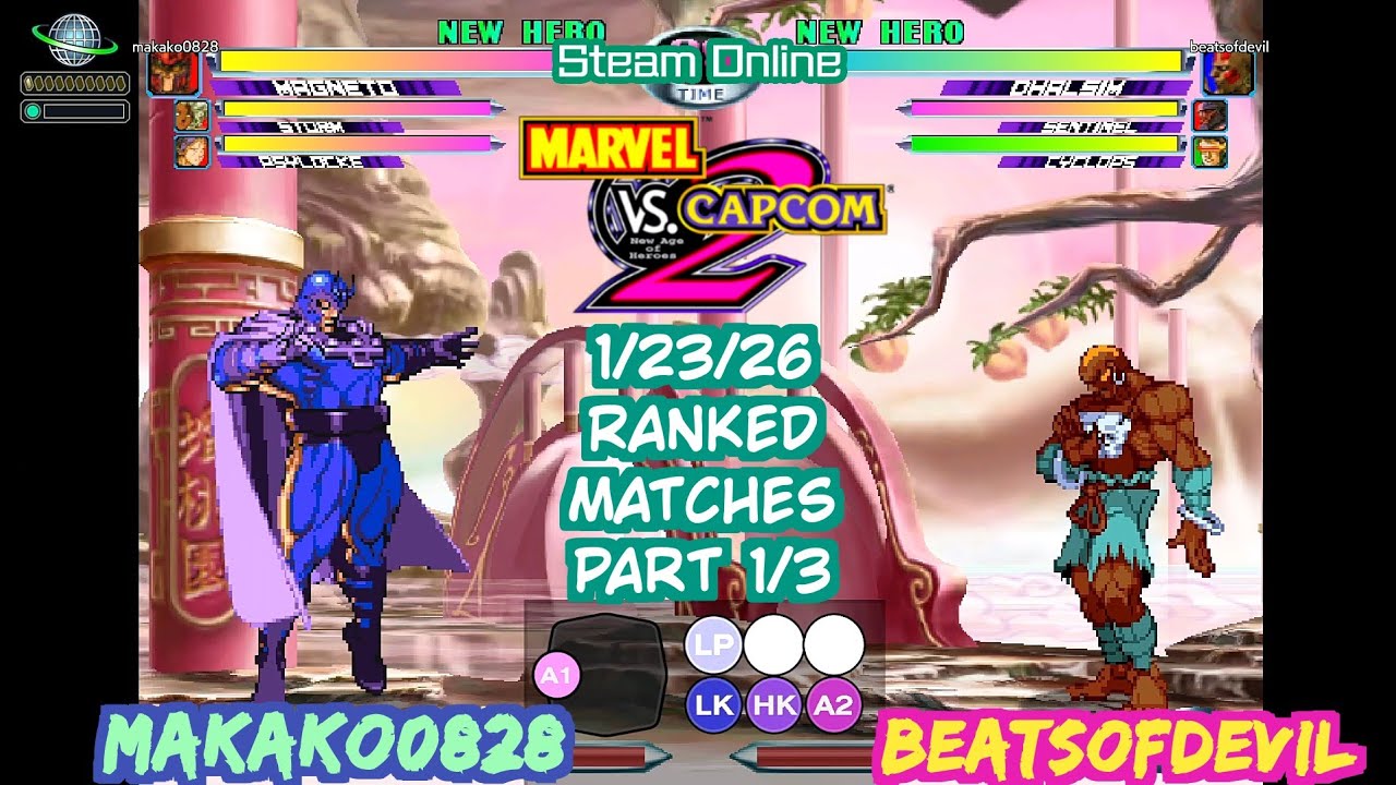 MvC2 Dhalsim BeatsofDevil vs makako0828 Ranked Matches 1/23/26 part 1 of 3 Steam Netplay