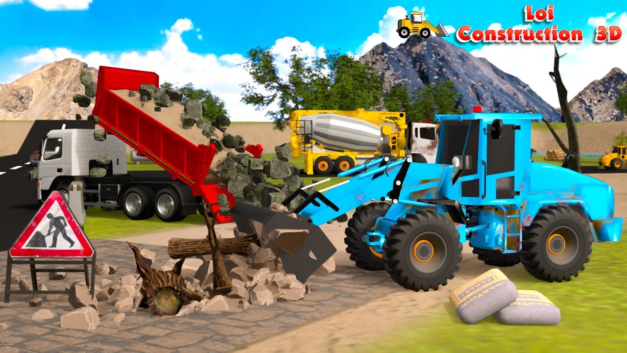 Construction Works: Cement Mixer and Friends Fix Brick Road!